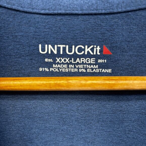 UNTUCKit Mens Clavidor Polo Size XXXL Short Sleeve Navy Blue 3XL Stretch EUC - Picture 4 of 4